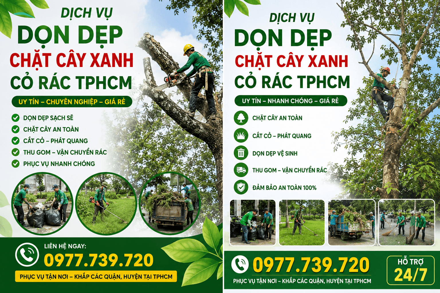 Dịch Vụ Dọn Dẹp Chặt Cây Xanh Cỏ Rác TPHCM