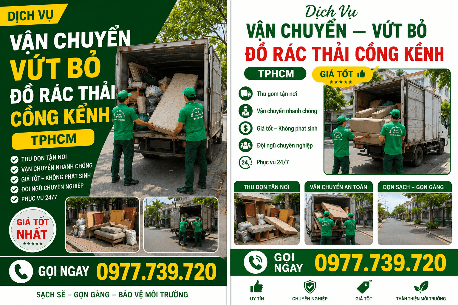 Vận Chuyển Vứt Bỏ Đồ Rác Thải Cồng Kềnh TPHCM